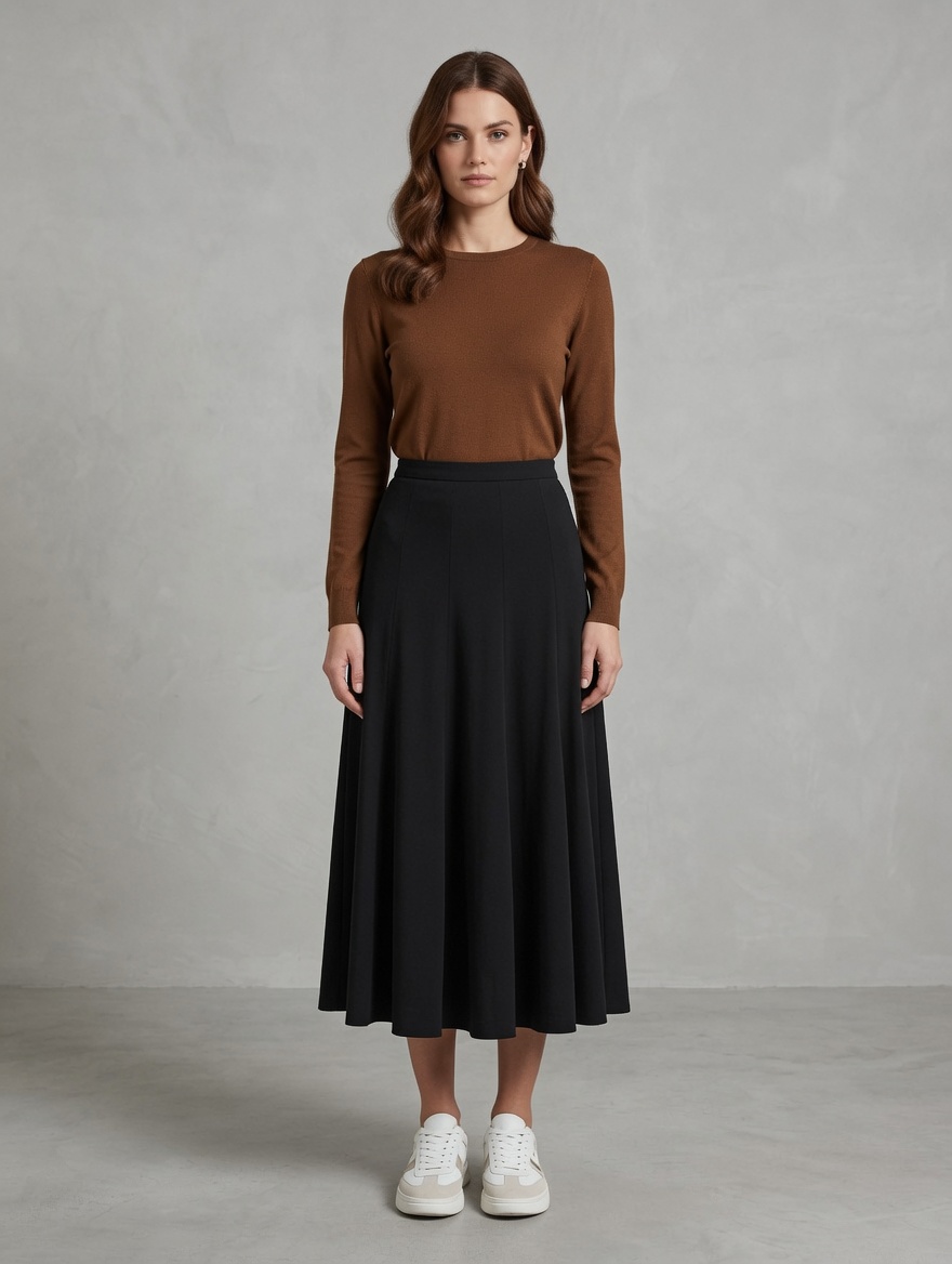 grok-image-15e4a0e7-e84c-44c0-9f3a-6c2a6246c20b חצאית 8 חלקים Lady- שחור – תמונה 1